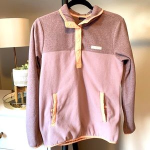 Columbia 1/4 Button Down Purple Color Block Fleece Sweater